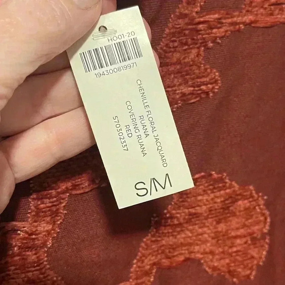 Chico’s floral jacquard ruana open front covering fringe new with tags medium - Picture 3 of 6